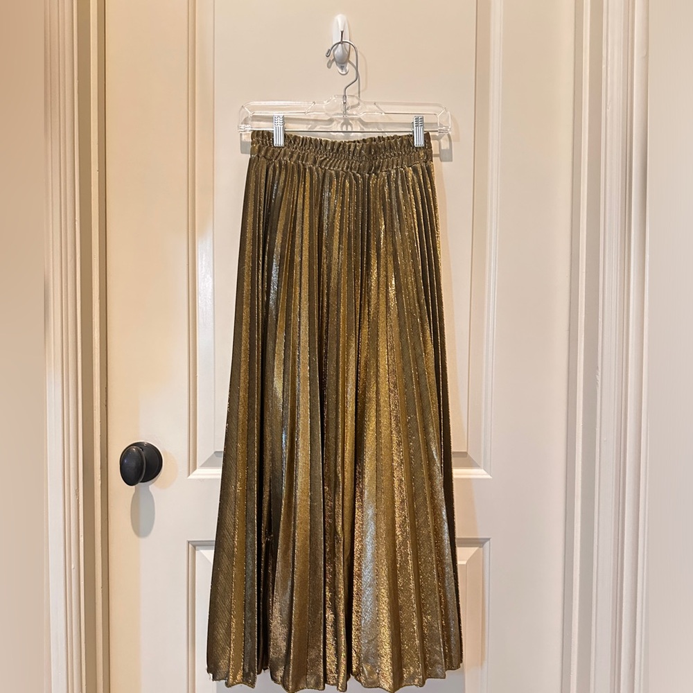 Gold Pleated Women's Skirt